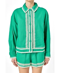 English Factory Women's Embroidered Jacket