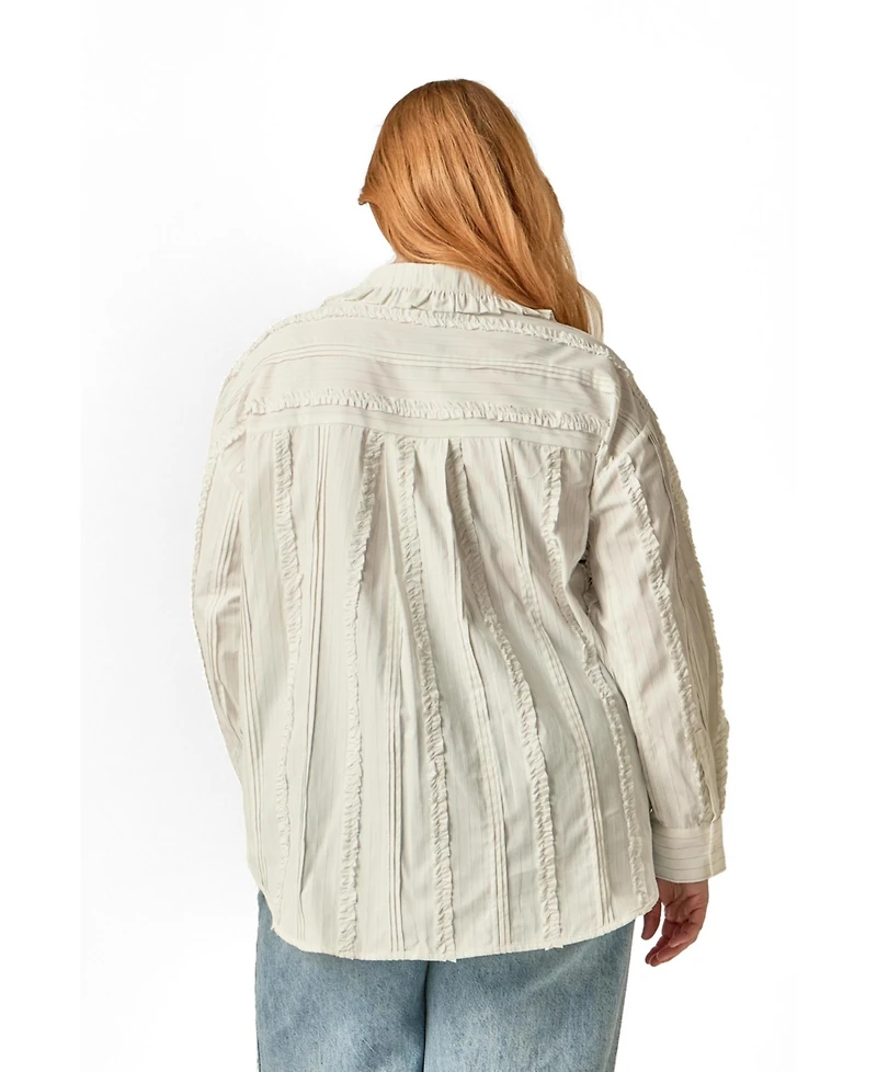 English Factory Plus Pintuck and Ruffle Detail Shirt