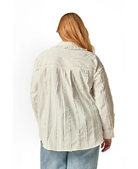 English Factory Plus Pintuck and Ruffle Detail Shirt
