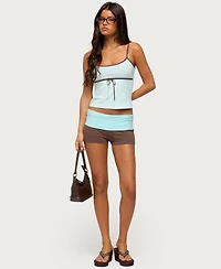 Edikted Women's Emmey Contrast Foldover Shorts
