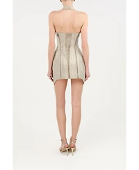 Nocturne Women's Snake-Print Boned Mini Corset Dress