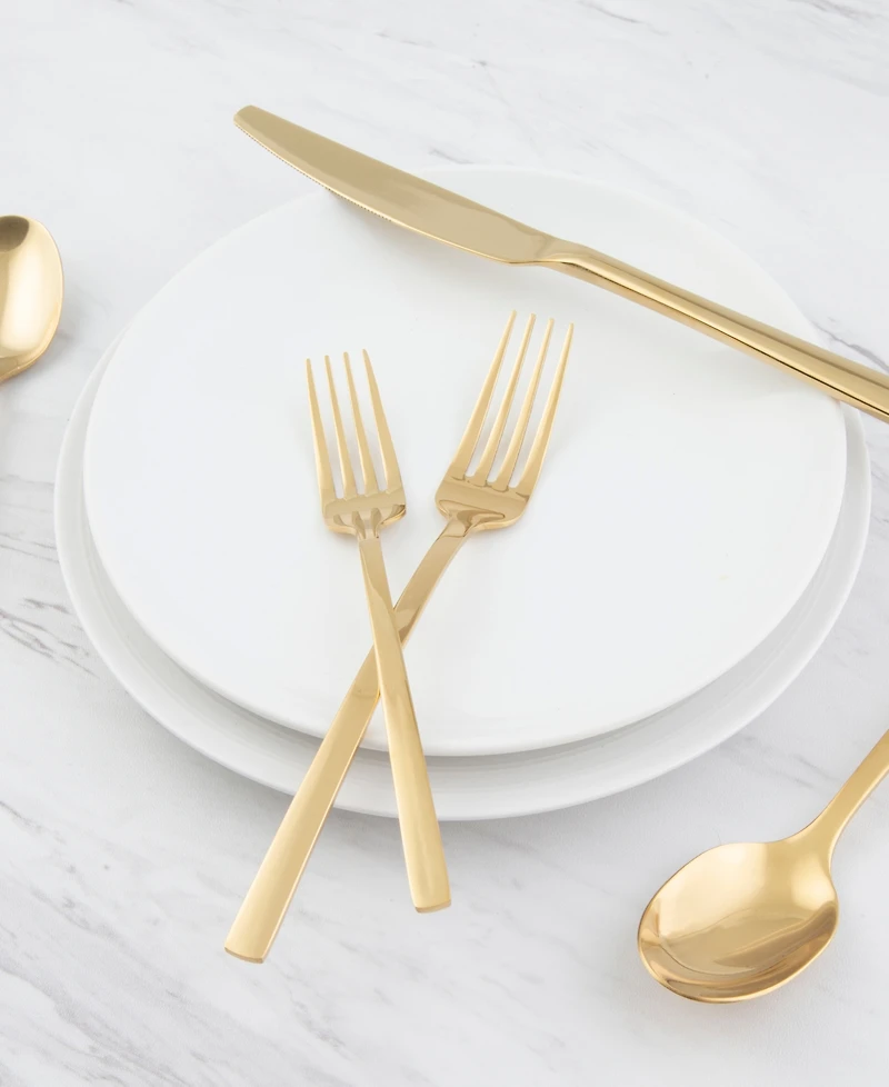 Cambridge Silversmiths Beacon Gold Satin 16-Piece Flatware Set
