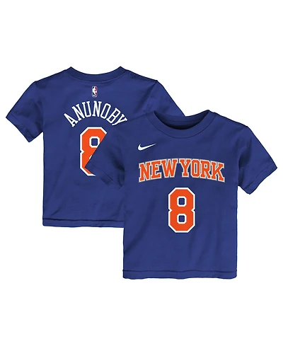 Nike Toddler Og Anunoby Blue New York Knicks Icon Name Number T-Shirt