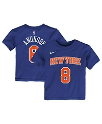 Nike Toddler Og Anunoby Blue New York Knicks Icon Name Number T-Shirt