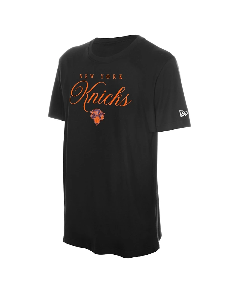 New Era Men's Black York Knicks Script T-Shirt