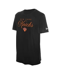 New Era Men's Black York Knicks Script T-Shirt
