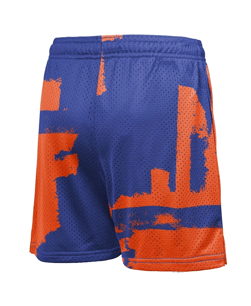 Nike Big Boys and Girls Blue New York Knicks Courtside Pro Shot Dri-fit Mesh Practice Shorts