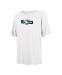 47 Brand Women's Cream New York Knicks Bow and Banner Sadie T-Shirt