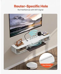 Gouun Floating Tv Stand, Wall Mount Entertainment Center with Cable Hole