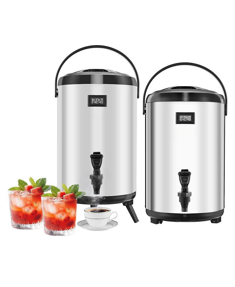 Cozito Insulated Beverage Dispenser, 3.2 Gal 12L Stainless Steel Server, 2 Pack