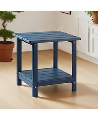Cozito Outdoor Side Table, 17.72 x 14.96 x 17.32 inches 2-Tier Hdpe End Table