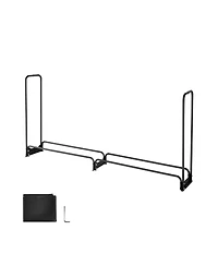 Cozito Firewood Rack with Cover, 8 feet Outdoor 1/2 Cord Metal Log Holder
