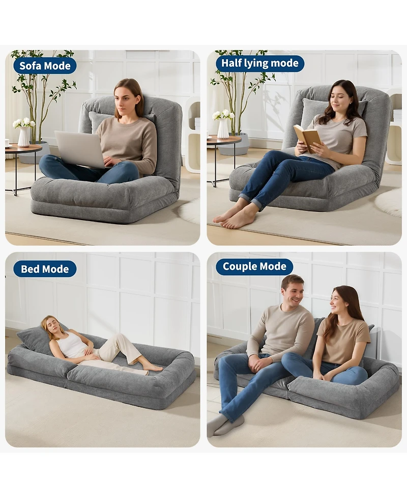 gaomon 5 Adjustable Position Human Dog Bed, Lazy Floor Lounge Sofa Chair Bed for Living Room Bedroom