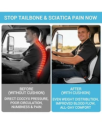 gaomon Memory Foam Seat Cushion, Lumbar-Hip Integrated Pad, Pain Relief and Posture Support, Breathable, Washable, Non-Slip, for Office Chair, Car