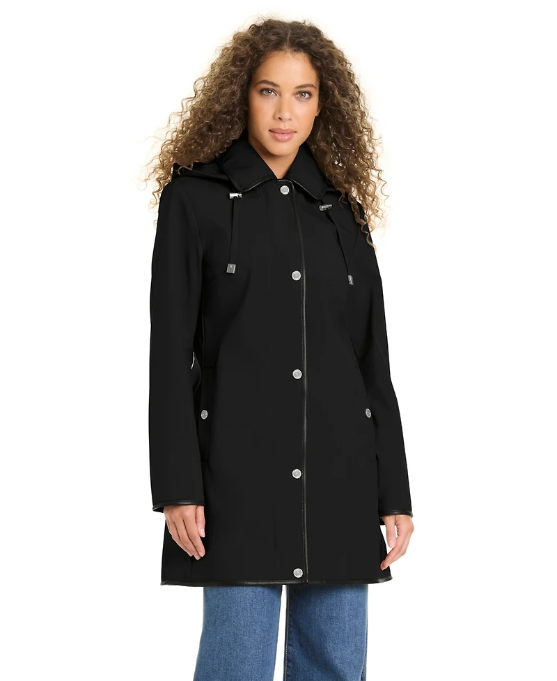 Jones New York Women's Zip-Up Buttoned Softshell Coat