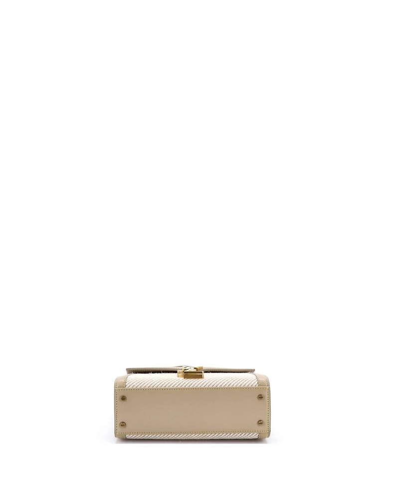 Pre-Owned Saint Laurent Mini Cassandra Top Handle Bag Canvas with Leather