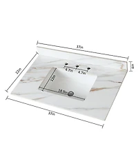 Sillysis Sintered Stone Bathroom Vanity Top with Rectangular Sink, Carrara Marble Look, Water and Stain Resistant, 4" Backsplash