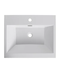 Sillysis Modern Resin Bathroom Sink Top, Rectangular Above Counter Basin, Durable Easy Clean Vanity Sink