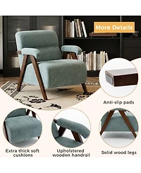 Rainsken Modern Accent Chair, with Thick Cushion, Tufted Armchair, Solid Wood Frame, for Bedroom, Apartment