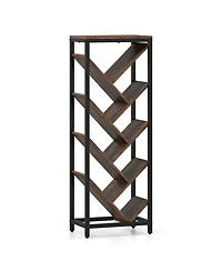 Slickblue 9 Tier Freestanding Bookcase for Hardcover Book Storage