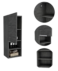 Midola Smokey Oak Rectangle 2-Shelf Medicine Cabinet Wall Cabinet with 1 Door for Bathroom