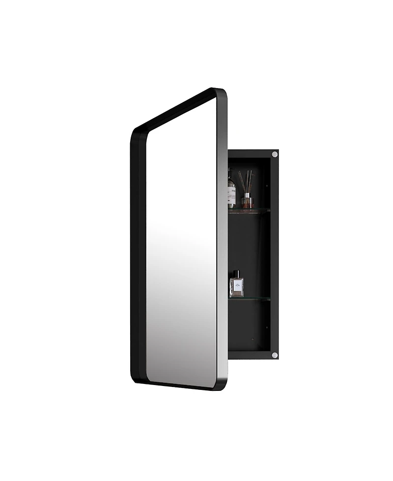 Midola 20x30 Inch Recessed Metal Framed Medicine Cabinet with Mirror and Adjustable Shelves Wall Mirror with Storage for Bathroom