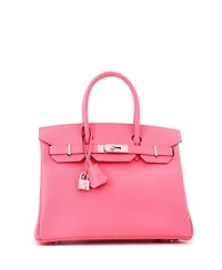 Pre-Owned HERMES Birkin 30 Handbag Pink Epsom with Palladium Hardware