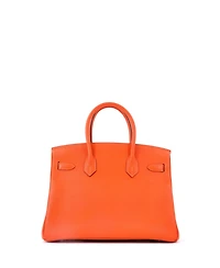Pre-Owned HERMES Birkin 30 Handbag Orange Epsom with Palladium Hardware