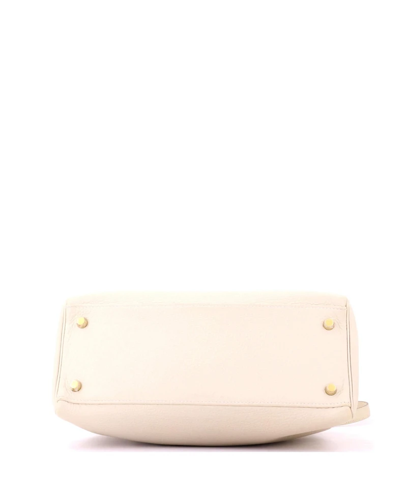 Pre-Owned HERMES Kelly 28 Handbag Light Togo with Gold Hardware