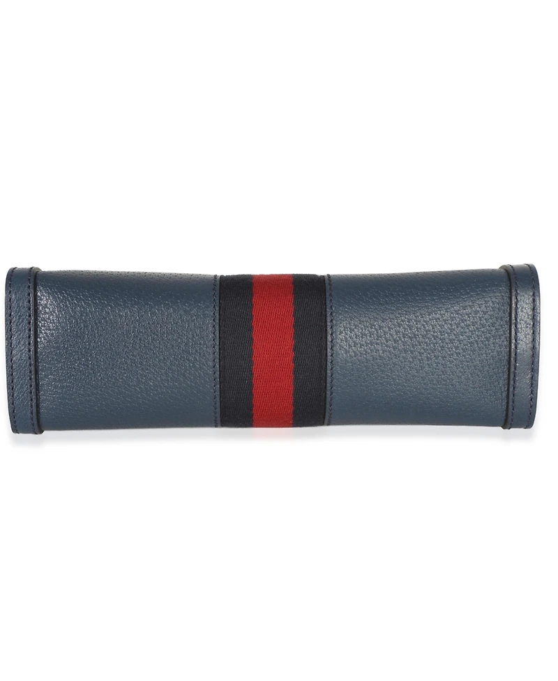 Pre-Owned Gucci Navy Calfskin Gg Ophidia Small Web Chain Bag