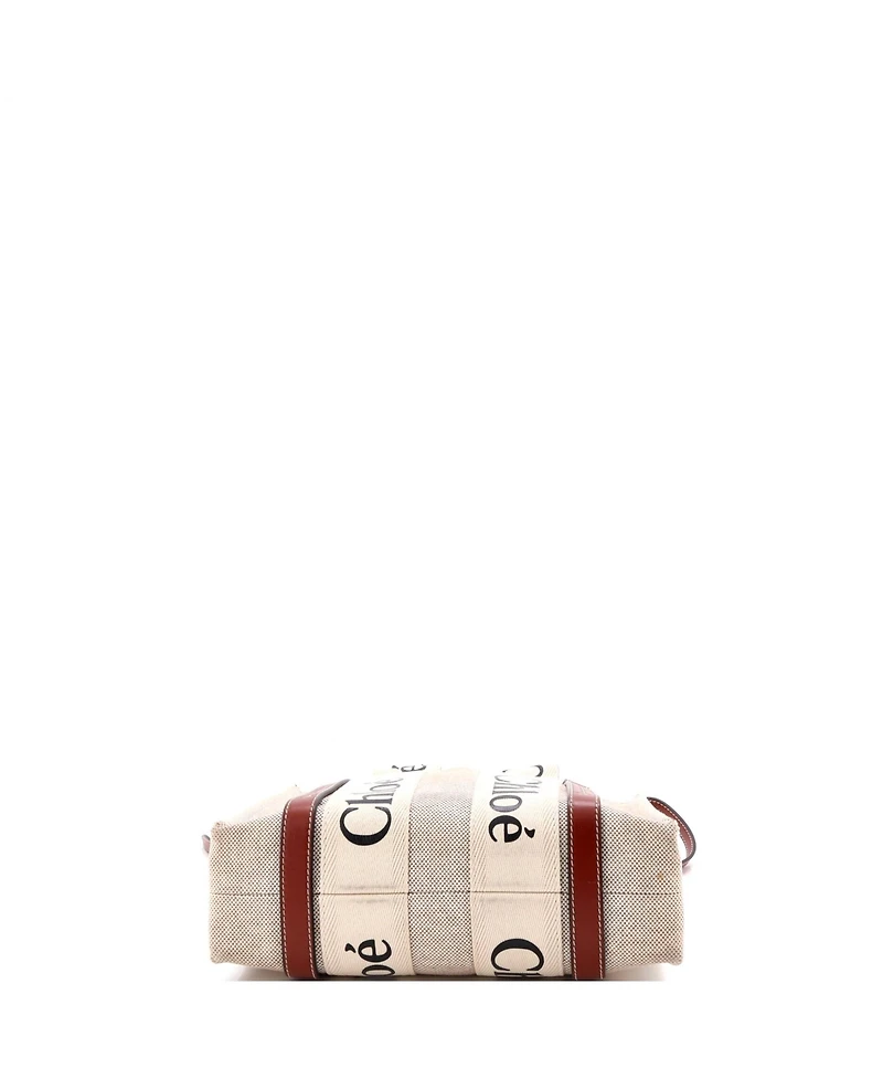 Pre-Owned Chloe Small Woody Tote Canvas with Leather