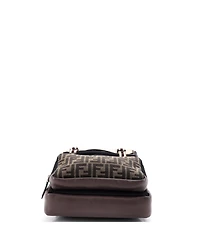 Pre-Owned Fendi Medium Multi Pocket Backpack Nylon with Zucca Canvas and Leather