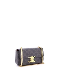 Pre-Owned Celine Small Triomphe Chain Shoulder Bag Triomphe Coated Canvas