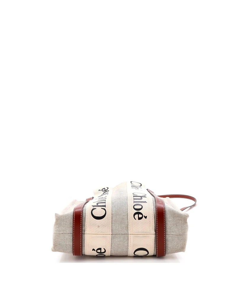 Pre-Owned Chloe Small Woody Convertible Tote Canvas with Leather