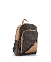 Pre-Owned Fendi Large Front Pocket Chiodo Backpack Zucca Coated Canvas with Leather