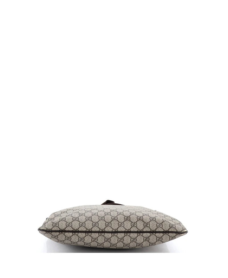 Pre-Owned Gucci Large Zip Top Messenger Bag Gg Coated Canvas
