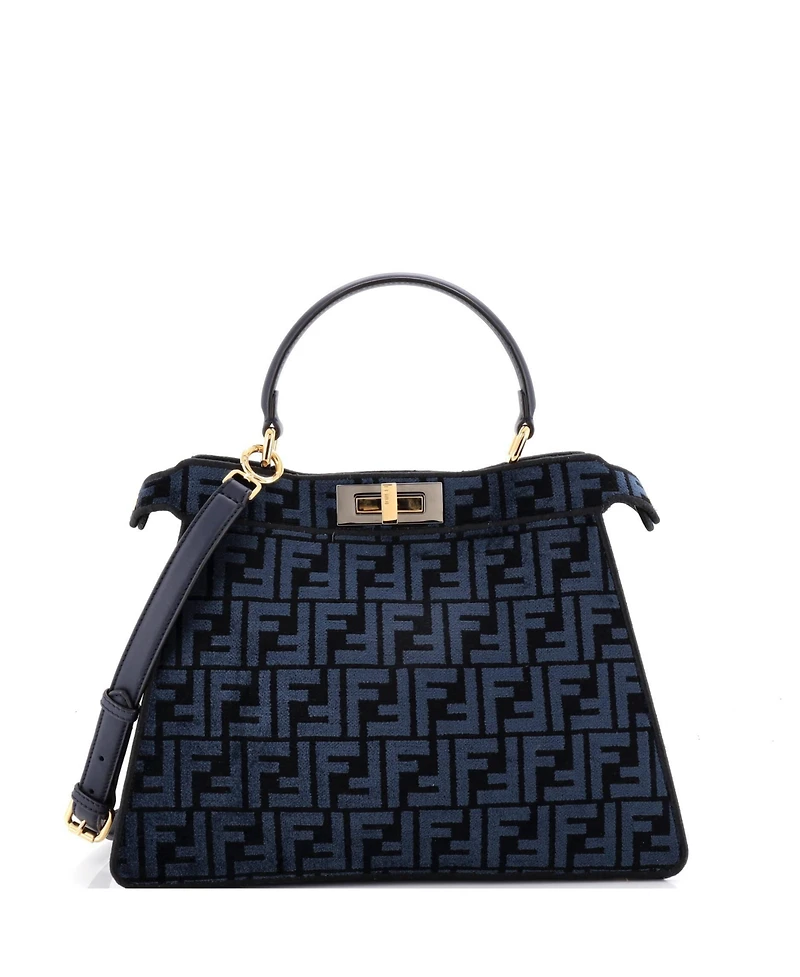 Pre-Owned Fendi Medium Peekaboo ISeeU Bag Zucca Tapestry