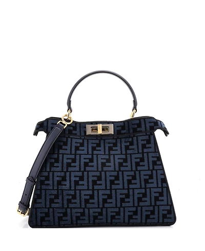 Pre-Owned Fendi Medium Peekaboo ISeeU Bag Zucca Tapestry