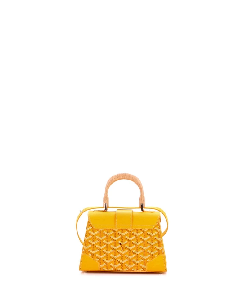 Pre-Owned Goyard Mini Structured Saigon Top Handle Bag Coated Canvas with Leather