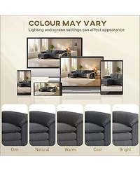 Clihome 124.4 Inch Conversation Couch L-Shaped Sectional Sofa with Removable Ottoman
