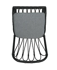 Clihome 2Pcs Outdoor Pe Rattan Dining Chairs with Cushions Wicker Patio Armless
