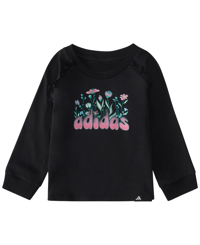 adidas Baby Girls' Long-Sleeve Top and Pants, 2-Piece Set