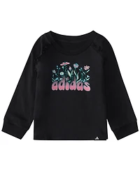adidas Baby Girls' Long-Sleeve Top and Pants, 2-Piece Set