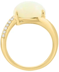 Effy Collection Ethiopian Opal (3-1/3 ct. t.w.) & Diamond (1/10 ct. t.w.) Ring in 14k Yellow Gold