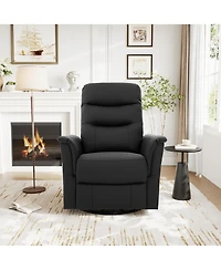 Clihome Modern Swivel Recliner Chair with 8-Point Massage 2-Speed Tilt & Side Pocket