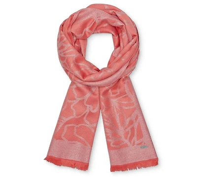 Calvin Klein Women's Modern Lurex Floral Wrap Scarf