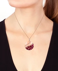 Effy Collection Ruby (3-1/2 ct. t.w.) & Diamond (1/5 ct. t.w.) Pendant Necklace in 14k Rose Gold