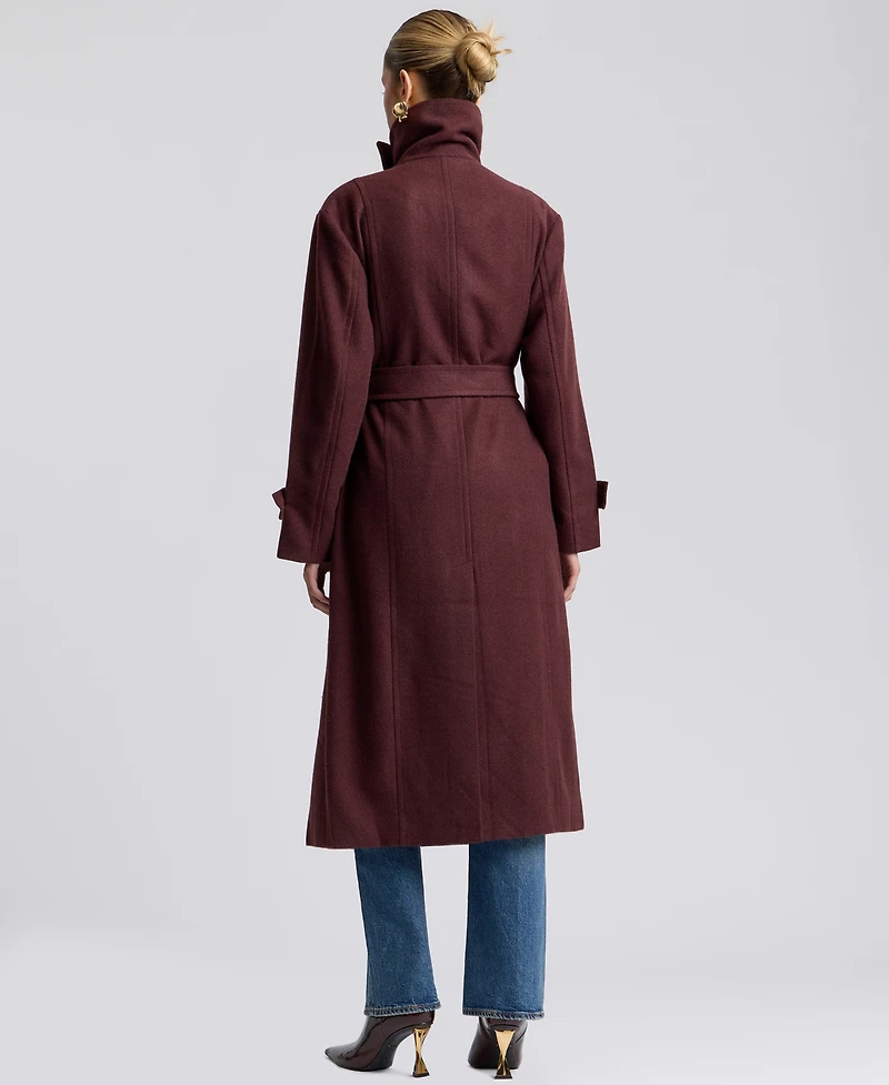 Avec Les Filles Women's Funnel Neck Belted Coat