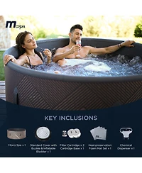 MSpa Round Inflatable Bubble Massage Spa, 4 to 6 Person Outdoor Hot Tub, Mono