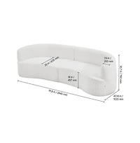 Sugift Luxury Modern Cloud Plush Sectional Sofa 112inch Curved Modular Couch with 4 Pillows - Oversized